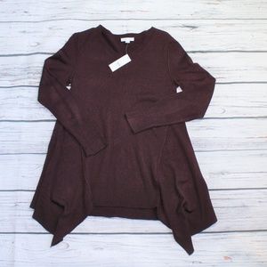 NWT NY&CO BURGUNDY SHARK BITE SWEATER  SMALL